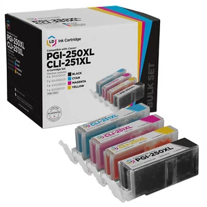 LD Comp Canon PGI-250XL CLI-251XL 4pk 6432B001 6449B001 6450B001 6451B001 - Picture 1 of 9