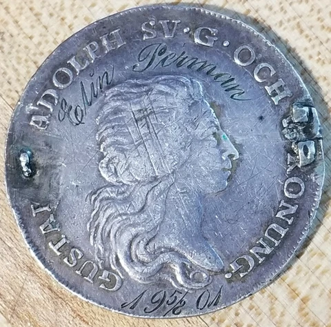 1795 1 Riksdaler - Sweden Silver Coin Cover