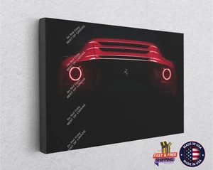 Ferrari Sport Cars Back Lights Canvas Décor Wall Art Print Room Painting - Picture 1 of 5
