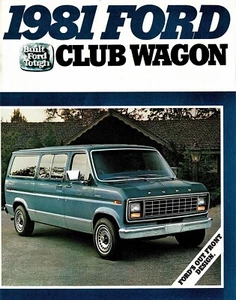 Ford Club Wagon 1981 E-100 E-150 E-250 E-350 folleto de ventas vintage - Imagen 1 de 1