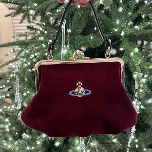 Vivienne Westwood Red Velvet GRANNY FRAME CROSSBODY KISSLOCK PURSE BAG - Picture 1 of 17