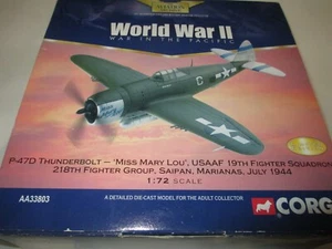 CORGI AVIATION 1:72 P-47D THUNDERBOLT MISS MARY LOU USAAF 19th FS 218 FG 1944 - Imagen 1 de 4