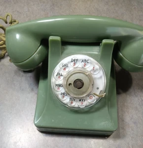 Western Electric antique rotary telephone electric green style 302 - Picture 1 of 5