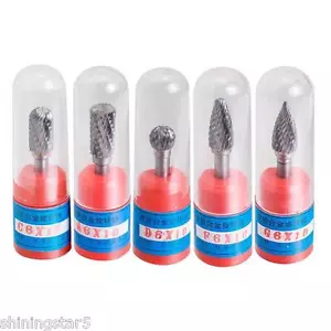Cylindrical Cut Tungsten Carbide Burr Bur Cutting Tool Die Grinder Bit 1/4 ACDFG - Picture 1 of 11