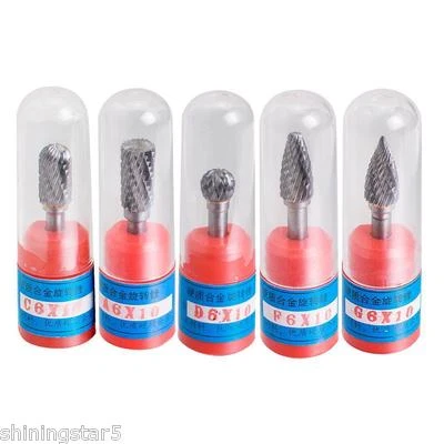 Cylindrical Cut Tungsten Carbide Burr Bur Cutting Tool Die Grinder Bit 1/4 ACDFG - Image 1 of 4