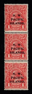 NEW GUINEA - N.W.P.I. 1915-16 1d, SG 67 a/b/c STRIP, FINE MINT OR NH, CAT. £21+ - Picture 1 of 2