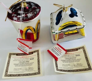 2 McDonalds Christmas 1998 Ornaments A1058 Chocolate Shake/Classic Restaurant - Picture 1 of 11