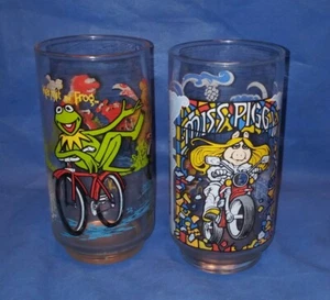 Pair of Kermit the Frog & Miss Piggy Glasses Macdonald's 1981 Great Muppet Caper - Picture 1 of 5