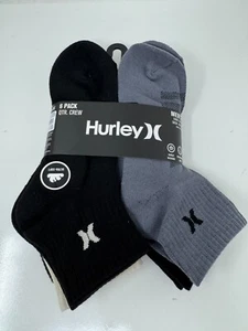 Paquete de 6 calcetines Hurley para hombre negros/grises/azules/blancos apagados - Imagen 1 de 4
