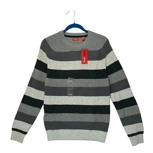IZOD Crew Neck Striped Stratton Long Sleeve Sweater NWT Men's Sz L Vanilla Ice - Picture 1 of 6