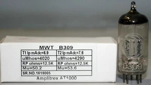 B309 CV455 ECC81 MWT Twin Triodes "O" Getter Made in england Amplitrex Tested - Picture 1 of 7