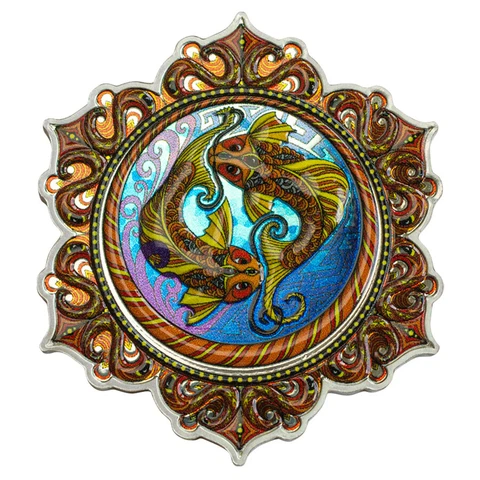 2021 Fish of the 2nd Chakra Colorized 2oz Silver .999 Pamp SI Cover