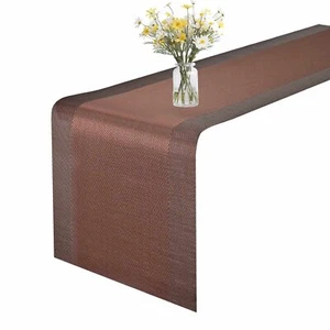 Table Runner 12x53in Heat-Resistant Woven Vinyl Long Tabletop Non-Slip Washab... - Picture 1 of 5