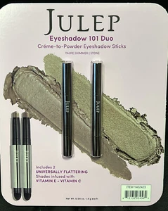 JULEP 101 Duo, Creme-to-Powder Eyeshadow Set, Taupe Shimmer / Stone NEW Sealed - Picture 1 of 4