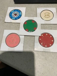 Casino Gaming Chips (5) from Poland. - Picture 1 of 2