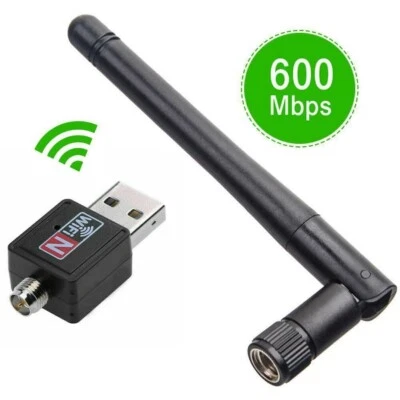 Adattatore WiFi USB wireless 600 Mbps Dongle LAN 802.11/b/g/n 2.4Ghz PC portatile