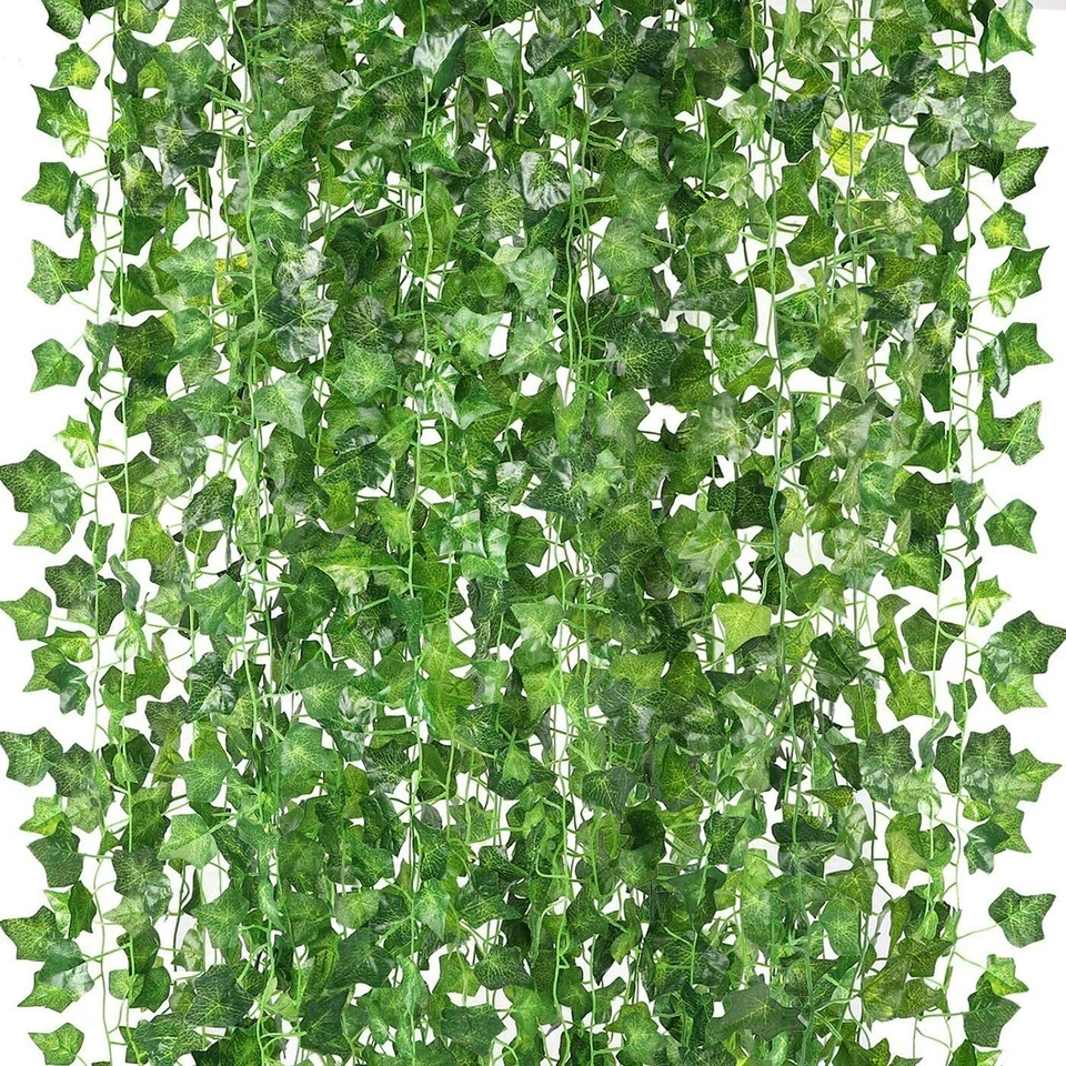 Artificial Green Leaf Leaves Trailing Garland Ivy Vine Fern Plants Foliage UK  - Image 1 of 1