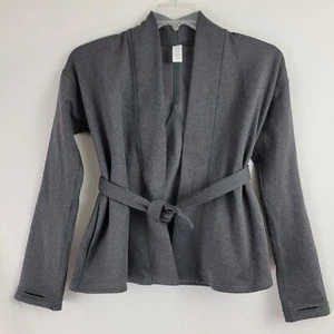 Ivivva Lululemon Make it a Wrap Cardigan Jacket Coat Pockets Gray Fleece Size 12 - Picture 1 of 8