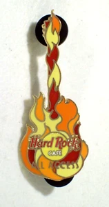 Hard Rock Cafe All Access Flaming Guitar Pin - Picture 1 of 2