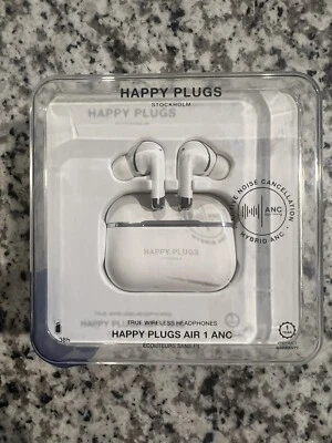 全新 + 正品 Happy Plugs Air 1 ANC – True Wireless 蓝牙耳塞 – 白色 — 第 1/4 张图片