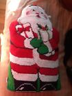 Vintage  14” Standing Needle point petit Santa Claus pillow made in China