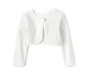 NWT Toddler Girl 3T White Long Sleeve Shrug Holiday Cardigan The Childrens Place - Picture 1 of 4