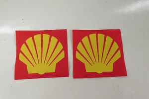 2x Shell Aufnäher/ Bügelbild Patch Stoff 7,8 x 7,5 cm - Logo mit Schriftzug - Bild 1 von 2