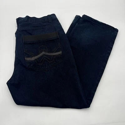 Y2K Red Ape 44 Baggy Wide Leg Jeans Vtg Dark Indigo Cyber Skater Grunge 41x30.7 - Image 1 of 4