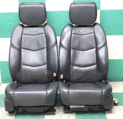 15' ESCALADE *NOTE* Black Leather Perf Heat Cool Power Front DVD Bucket Seats OE Foto 1 de 4