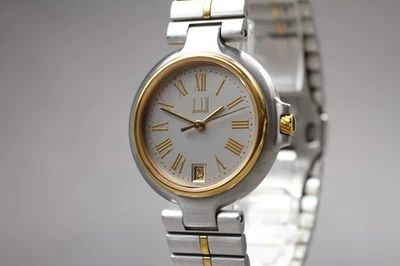 Reloj de cuarzo casi como nuevo Dunhill Millennium 6QMTM esfera romana dorada 32 mm de JAPÓN Foto 1 de 4