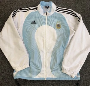 Adidas Argentina Windbreaker Jacket Mens Large 06/07 Football Full Zip White - Bild 1 von 14