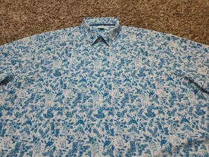 Caribbean Shirt Mens 3XB Blue Isle Breeze Performance Hawaiian Floral Tiki Hula - Picture 1 of 12