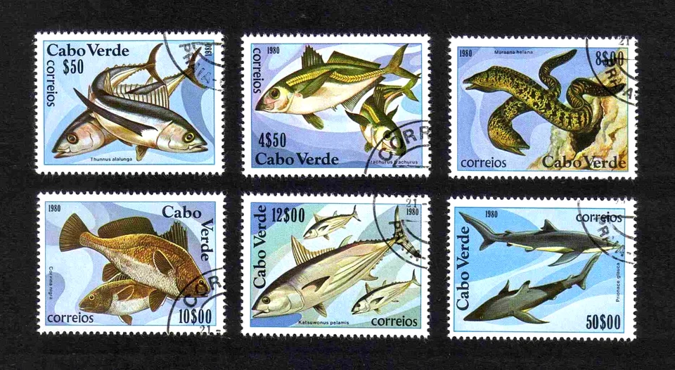 Cape Verde Islands 1980 Marine Life complete set of 6 values  (SG 486-491) used - Image 1 of 1