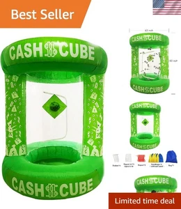 Inflatable Cash Cube Booth Machine - Three-Dimensional Money Grab Game Green - Picture 1 of 6