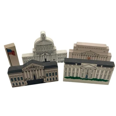 The Cat's Meow Washington DC Series Lot of 5 Shelf Sitters 1991 Signed Faline - Imagem 1 de 4