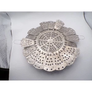 Vintage Steamer Basket Stainless Steel Collapsible Metal Vegetable Steamer Inser - Picture 1 of 3