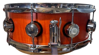 Custom DW 5.5X14 SSC Style Maple Snare Drum W/ Indé Clutch AMAZING Tangerine - Image 1 of 4