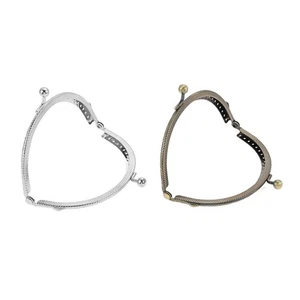 5Pcs Bag Kiss Clasp Retro Metal Purse Frame Arch Shape Coin Bag Clasp 4.13x2.95" - Picture 1 of 20