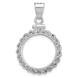 Colgante bisel moneda cuerda plata de ley 18 x 1,2 mm - Imagen 1 de 4