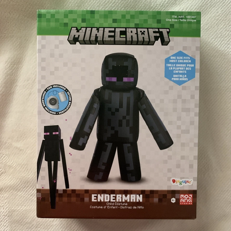 Disguise Mincraft Game Enderman Inflatable Childrens Halloween Costume 105119