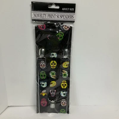 Día de Muertos Calaveras Coloridas Tirantes Disfraz Accesorio Talla Adulto Foto 1 de 4