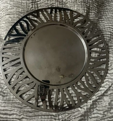 ALESSI Italian Designer Marta Sansoni 2000 Signed Large Round Inox Serving Tray - Image 1 of 4