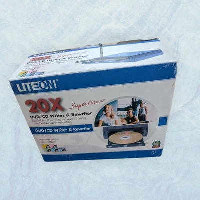 Lite-On 20X Super AllWrite DVD CD Writer Rewriter External Drive USB 2.0 Double  - Image 1 of 2