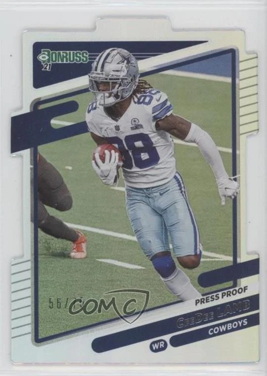 2021 Panini Donruss Press Proof Silver Die-Cut /75 CeeDee Lamb #190 - Image 1 of 2