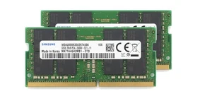 Samsung 64GB Kit (2x32GB) Memory DDR4 2666 SODIMM 2Rx8 1.2V M471AG43MB1-CTD - Picture 1 of 1