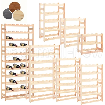 Weinregal Flaschenregal Weinschrank Flaschenständer 12-77 Flaschen Kiefer Holz - Bild 1 von 4