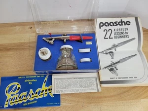 Juego de aerógrafo vintage PAASCHE tipo H en caja con manual - Imagen 1 de 7