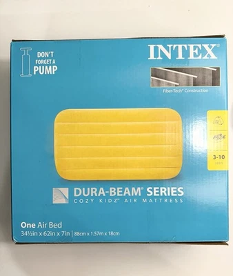 Cama inflável Intex Cozy Kidz aveludada macia com bolsa de transporte incluída - Amarelo - Imagem 1 de 4