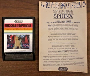 Riddle of the Sphinx (Atari 2600, 1982) with Original Cash Prize Challenge Card - Picture 1 of 3