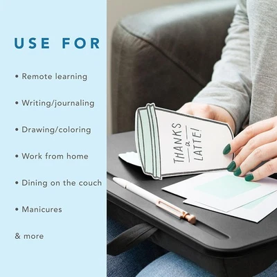 Lap Desk Table Tray Laptop Cushion Bed Pillow Cushioned Computer Support Black - Image 1 of 4